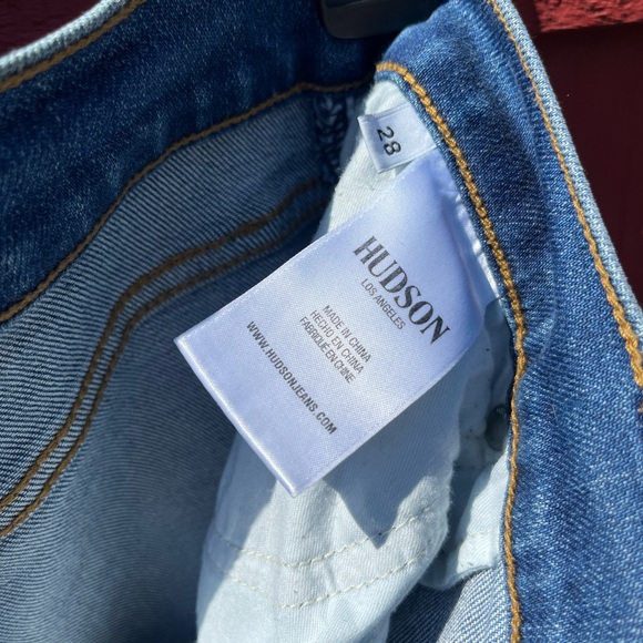 Hudson Blair High Rise Straight Distressed Crop Jeans - Picture 7 of 14